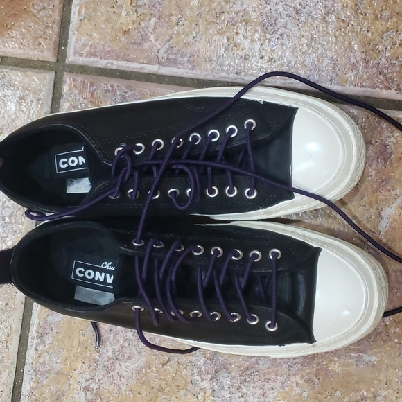 Converse Chuck Taylor all star low top fleece lined black purple - Picture 1 of 8